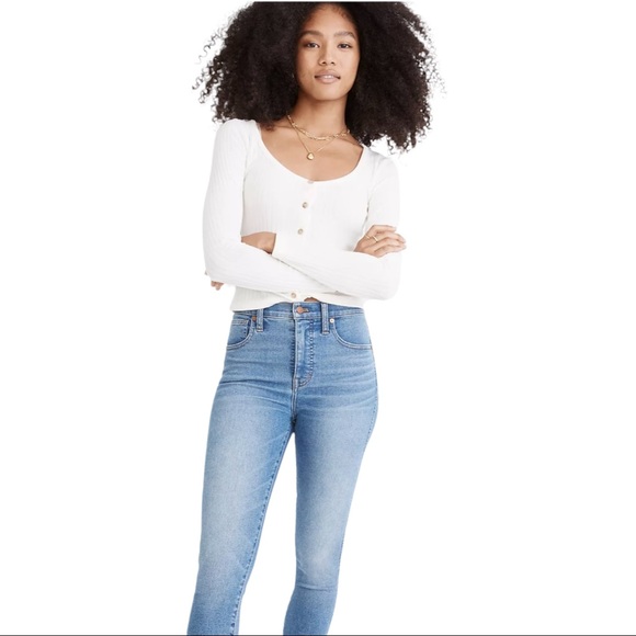 Madewell Denim - Madewell 10" High-Rise Skinny Jeans Raw-Hem Edition size 32